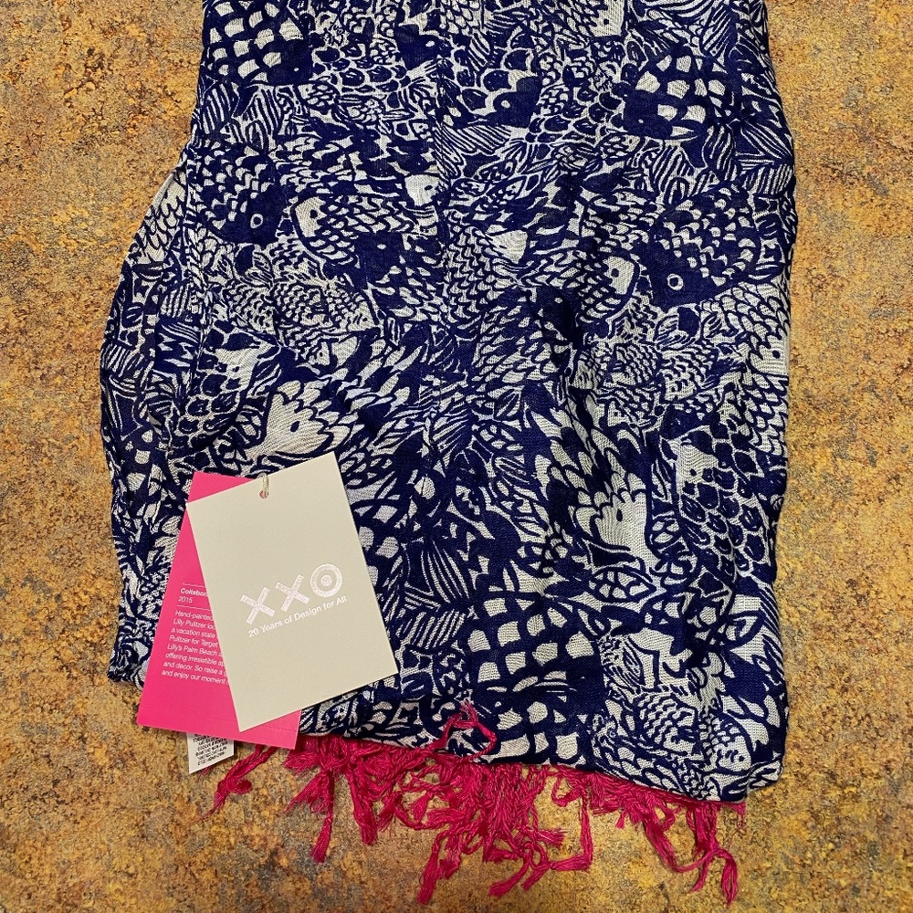 Lilly For Target Blue White Upstream Scarf